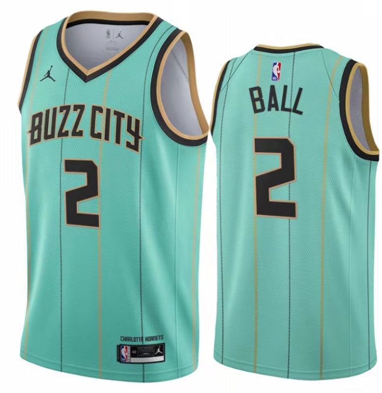 Men Charlotte Hornets #2 Ball Green City Edition NBA Jerseys->charlotte hornets->NBA Jersey